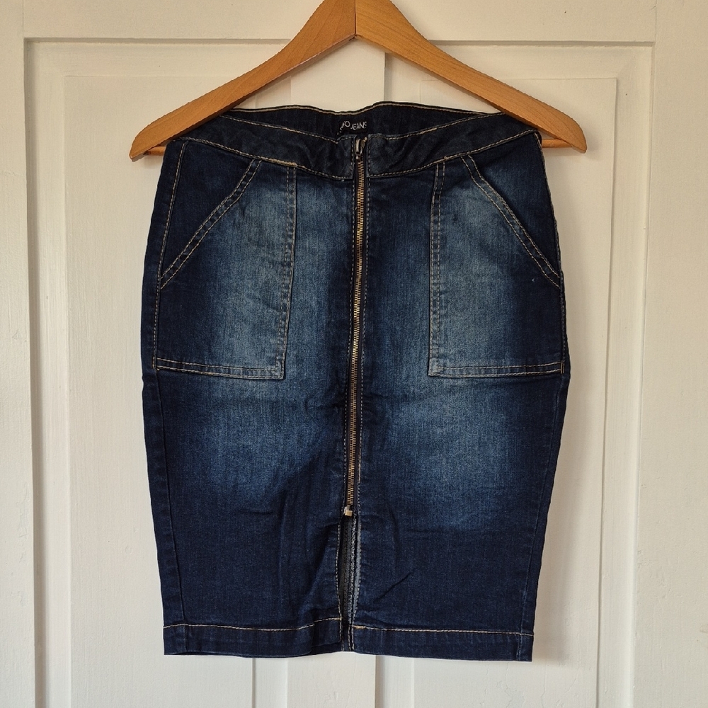 POOF Dark Blue Denim Pencil Skirt